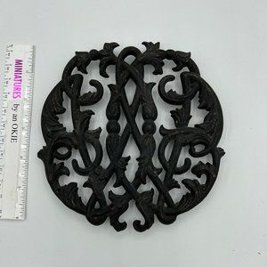 Vintage 1950 Black Cast-Iron Cypher Trivet from Colonial Williamsburg Virginia